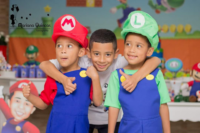 Festa Mario Bros e Luigi para gêmeos Festa Mario Bros e Luigi para gêmeos