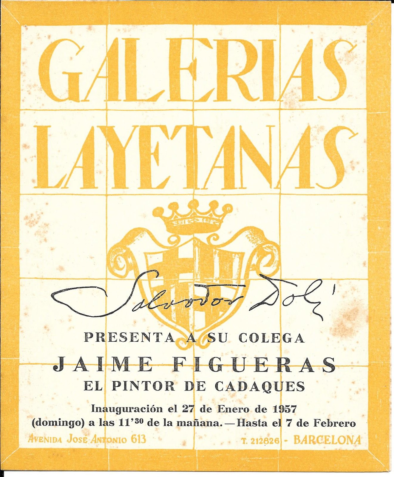 B. XIFRÉMORROS, MARXANT, ASESOR ARTÍSTICO GALERÍAS LAYETANAS