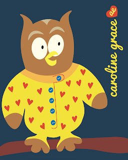 Cute Kids Owl PJs Pajamas Icon Vector