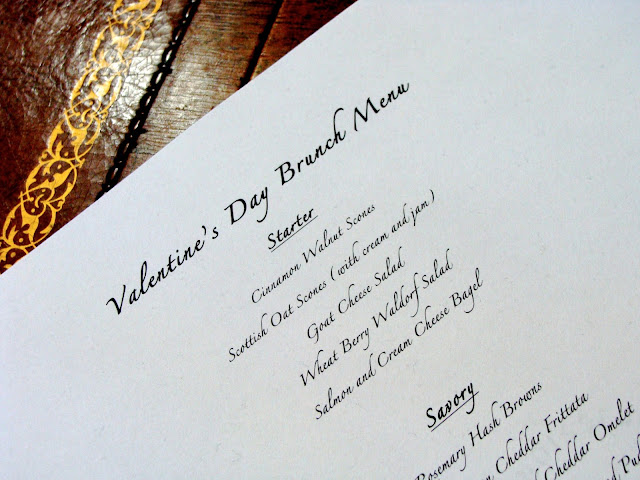 Valentine's Day menu