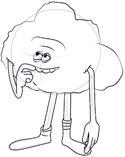 Langkah 7. Cara Mudah Sketsa/Menggambar tokoh animasi Cloud Guy dari serial film animasi Trolls