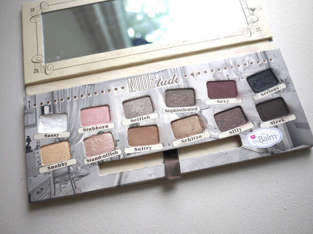 thebalm the balm nudetude eyeshadow palette nude'tude review swatches