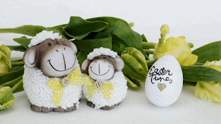 Easter eggs and rabbit,Happy Easter gif animated wishes