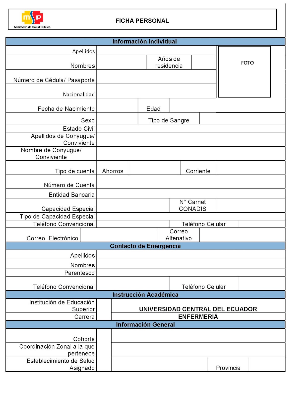 Ficha De Registro De Ingreso De Personal - Vrogue