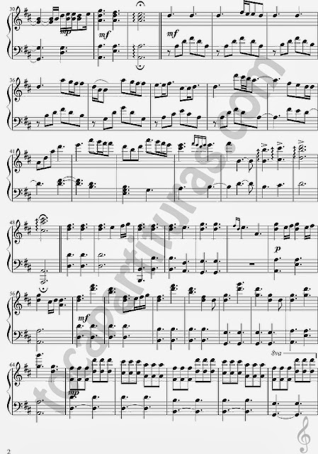 2 Partitura de A Thousand Years para Piano Sheet Music for Piano (3 hojas de música)