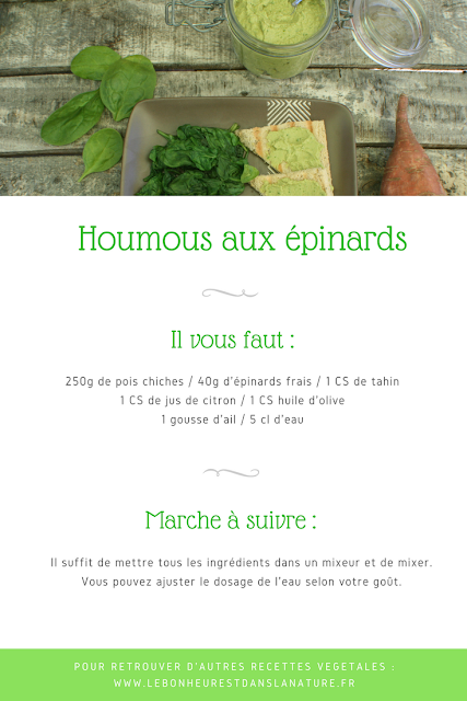 houmous épinards recette végétale vegan