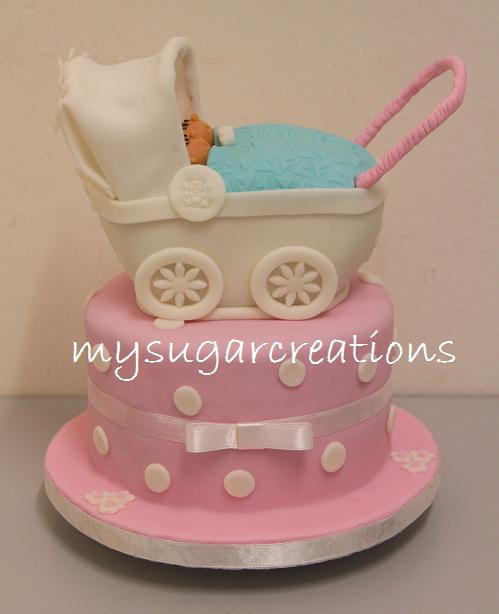 My Sugar Creations (001943746-M): Baby Pram Cake - Aqiqah