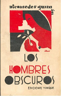 COUVERTURE ÉDITION PRINCEPS DU ROMAN « LOS HOMBRES OBSCUROS » (LES HOMMES OBSCURS, 1939) DE NICOMEDES GUZMÁN