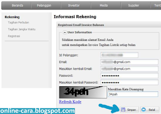 Cara Registrasi E billing PLN online