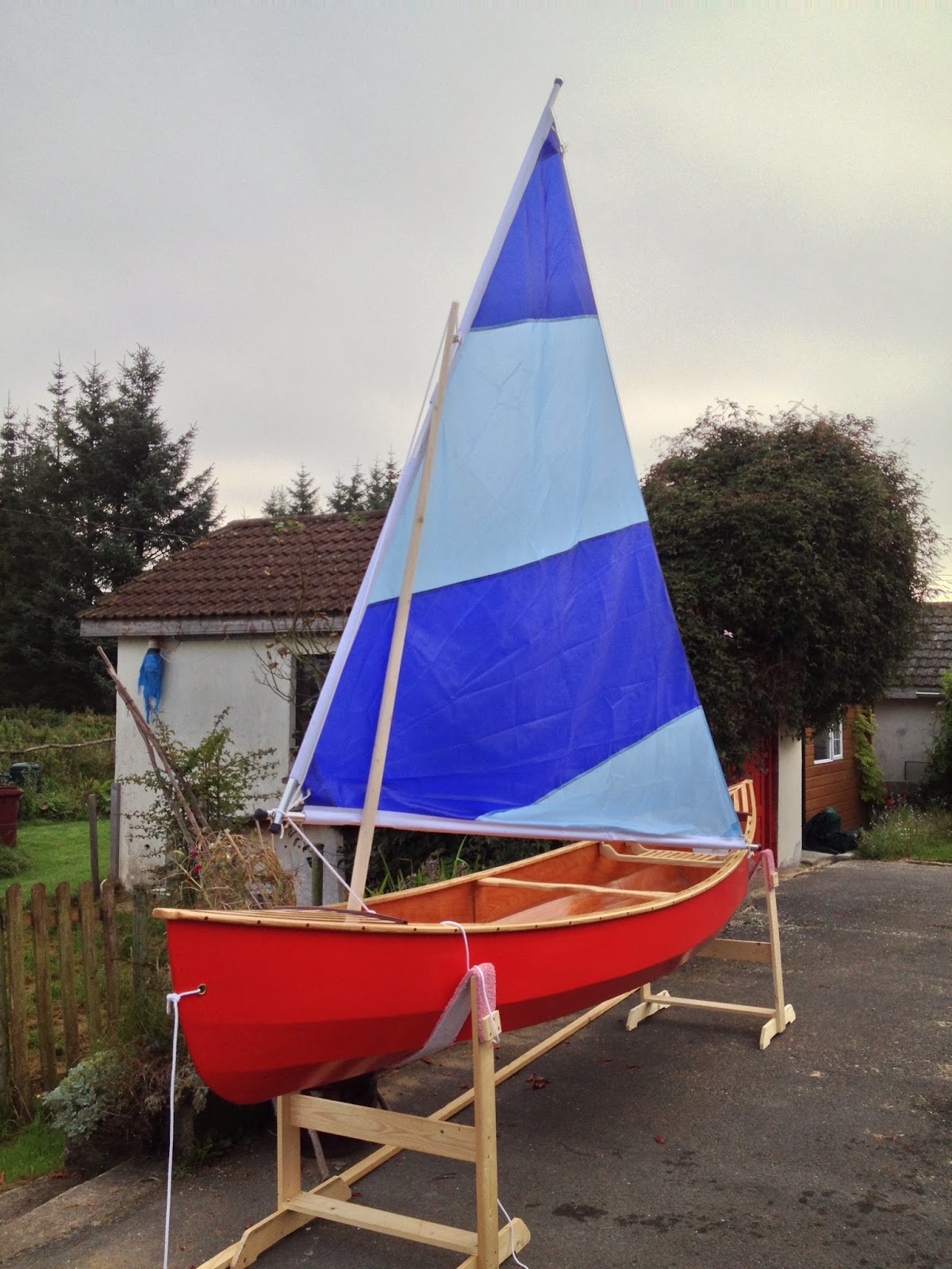 Waterman 16 Canoe Build Step 7 Fitting of the Lateen Sail!