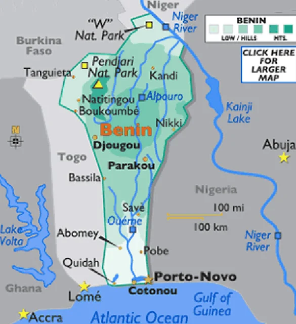 Gambar Peta Negara Benin