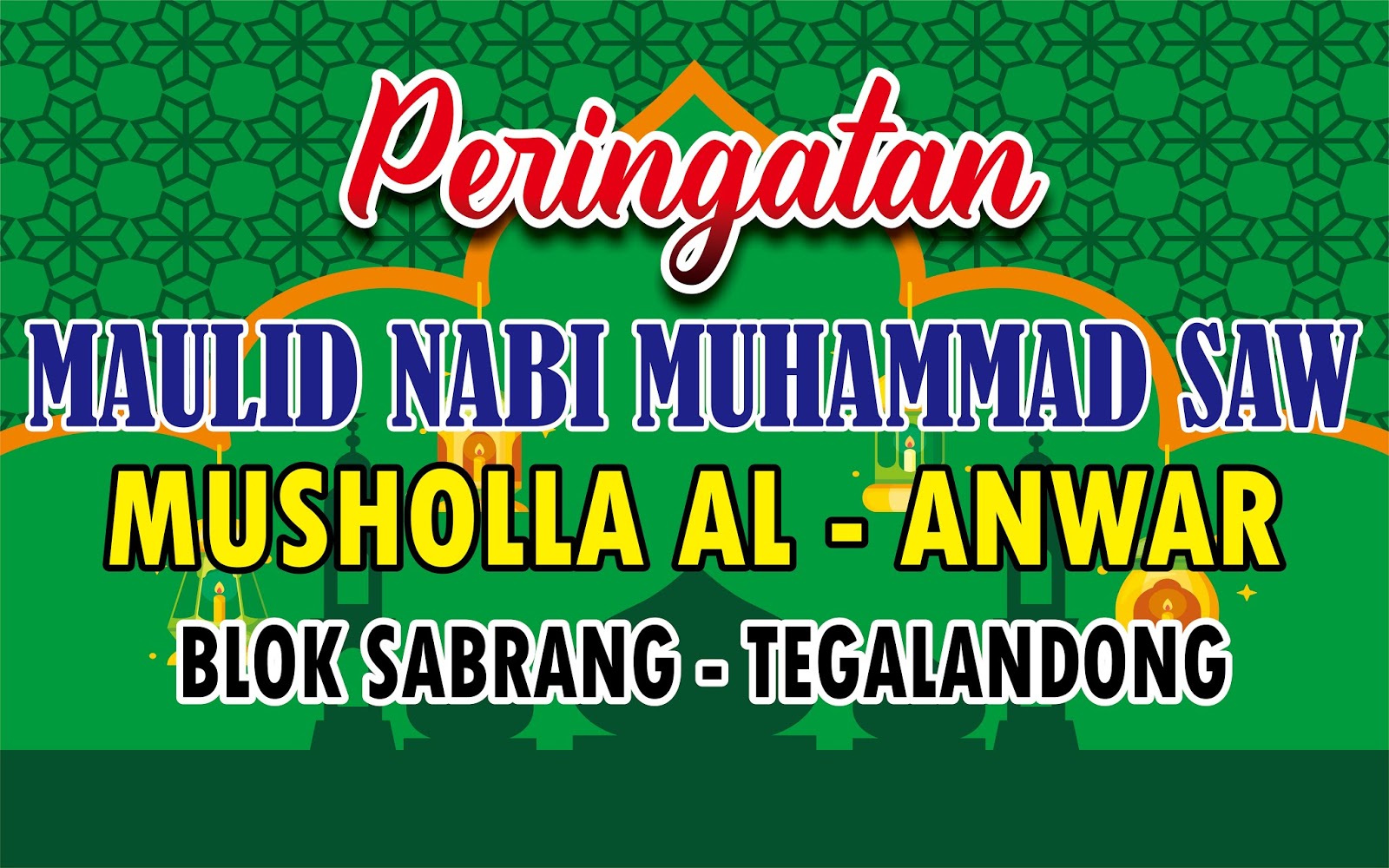 Contoh Desain Banner / Spanduk Maulid Nabi Muhammad SAW DODO GRAFIS