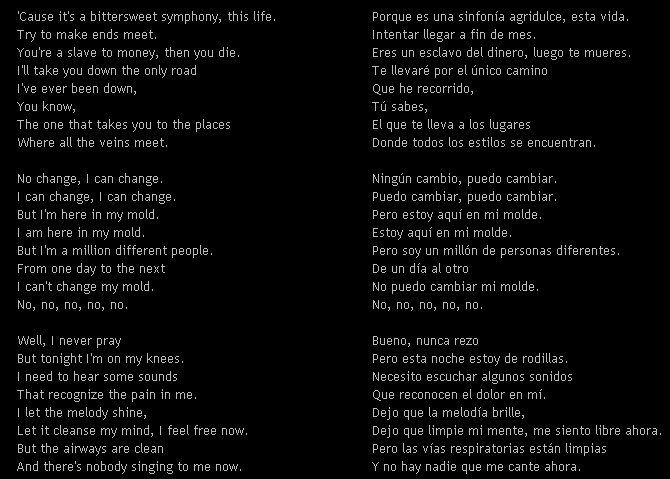 The Verve Bitter Sweet Symphony Letra Espanol