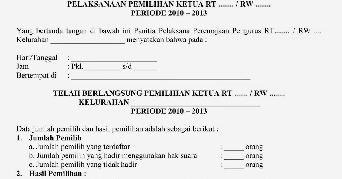 contoh berita acara pemilihan ketua rt wisanggeni contoh berita acara pemilihan ketua rt wisanggeni