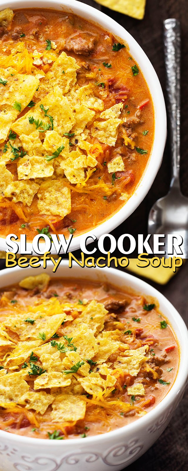 SLOW COOKER BEEFY NACHO SOUP