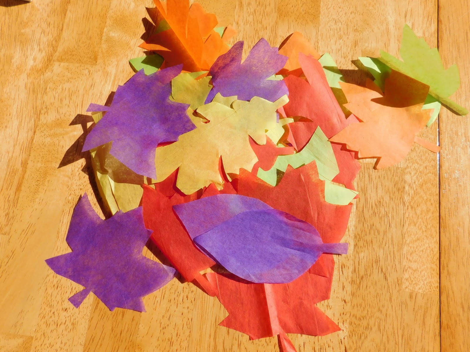 Tissue Paper Fall Leaf Craft