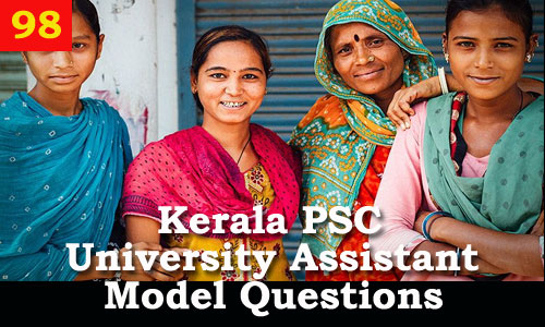 Kerala PSC Model Questions for University Assistant Exam - 98