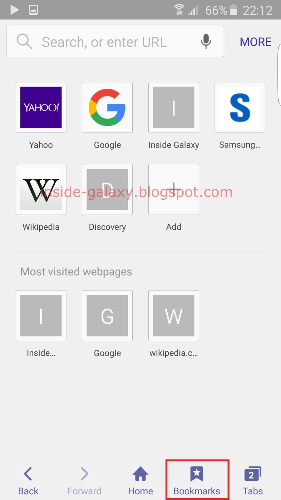 Inside Galaxy Samsung Galaxy S6 Edge How to Bookmark a page in