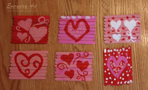 Everyday Art: Valentine's day craft: stick puzzles