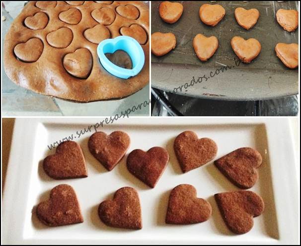 biscoitos em forma de coração
