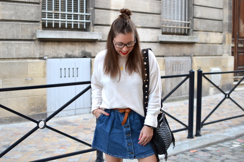 La jupe en jean boutonn?�e�?� - Les petites choses du monde de chacha- Blog Mode - Lifestyle 