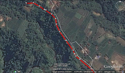 Jalan setapak menyusuri sawah, dengan jurang menganga di kiri jalan. Jalan setapak menyusuri sawah, dengan jurang menganga di kiri jalan.