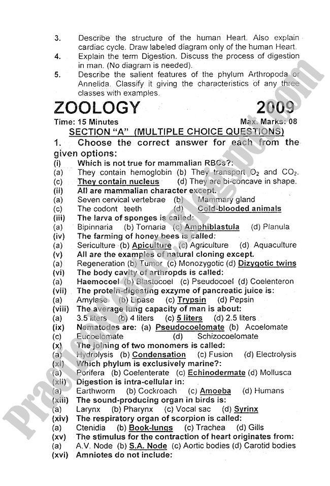 Zoology-2010-five-year-paper-class-XI