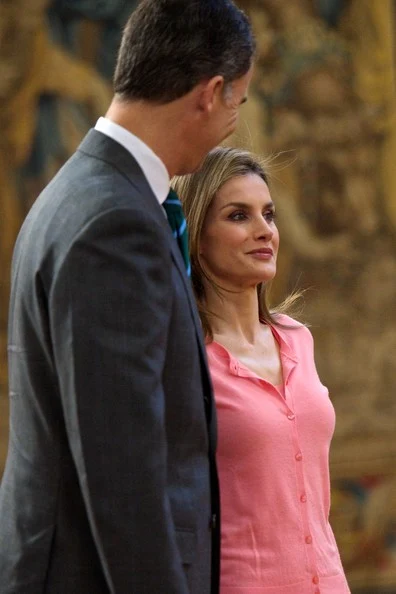 Queen Letizia wore Hugo Boss skirt and blouse