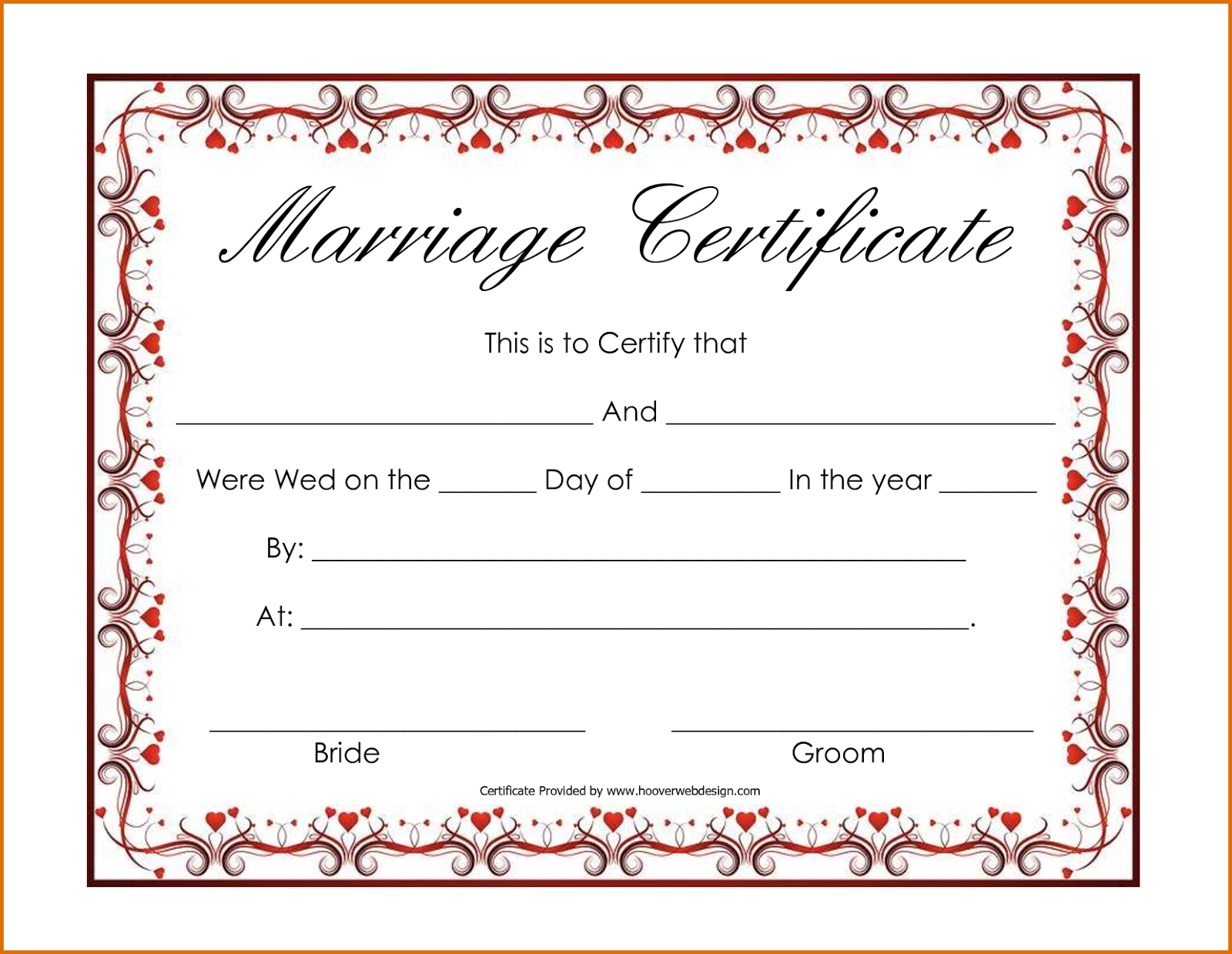 wedding certificates templates