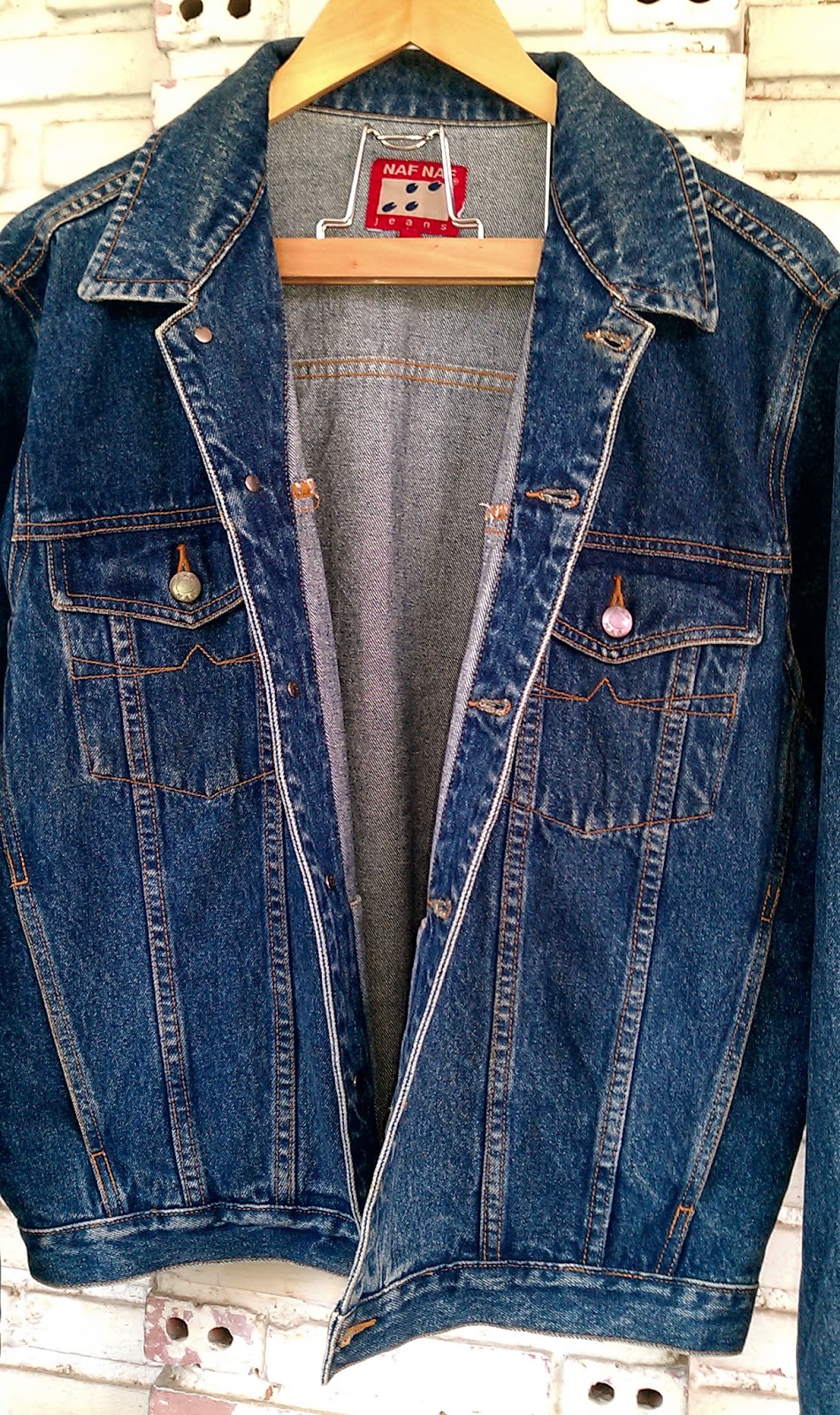 Reworked Vintage Denim Jacket with Patches Size L