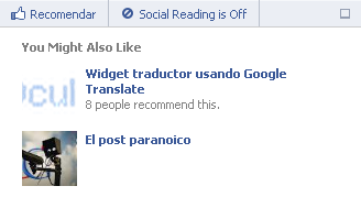 Recommendations Bar para Facebook