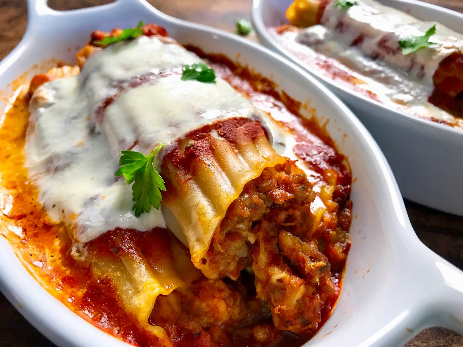 Easy Sausage and Cheese Manicotti
