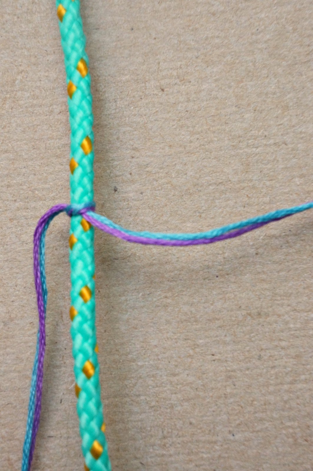 a few good things diy wrapped and knotted cord bracelet.