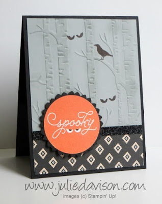 Stampin' Up! Among the Branches Halloween Card with Woodland Embossing Folder #halloween #stampinup www.juliedavison.com
