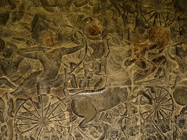 Art panels at Angkor Wat