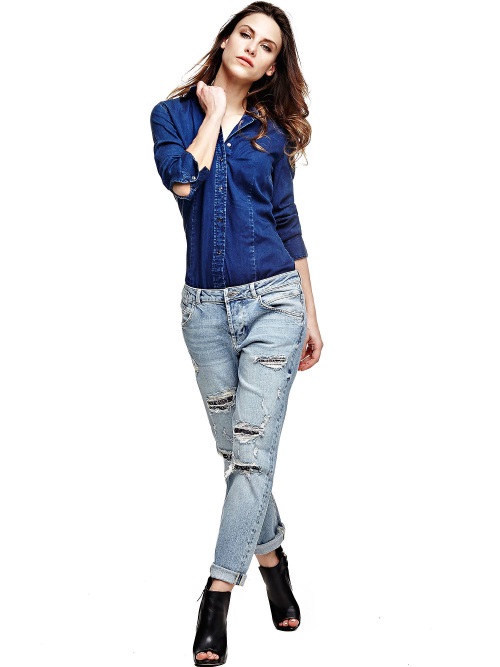 camiseta guess rayas mujer