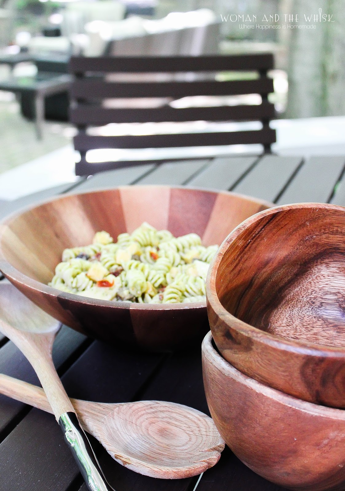 Woman and the Whisk Fusilli Pasta Salad With A Basil Pesto Aioli
