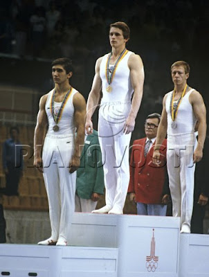 Moscú 1980 - Stoyan Deltchev, Alexander Dityatin y Nikolai Andrianov 