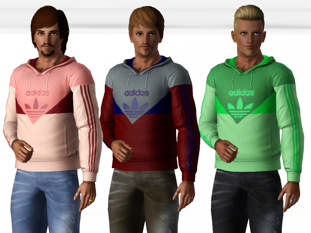My Sims 3 Blog: Adidas Hoodies For YA/A Males. by luckyoyo
