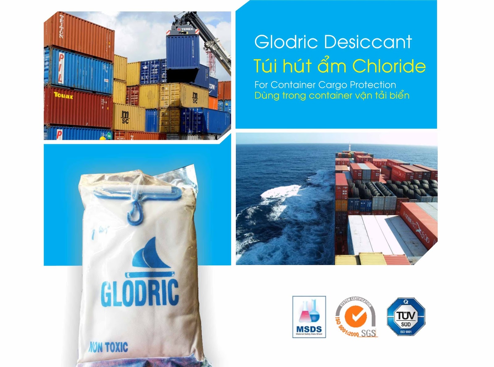 Chống ẩm hàng hóa Container Powder Desiccant for Cargo