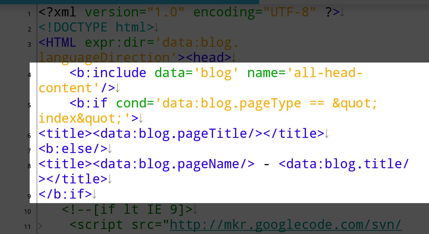 How to configure blogger blog title tags - step 4b