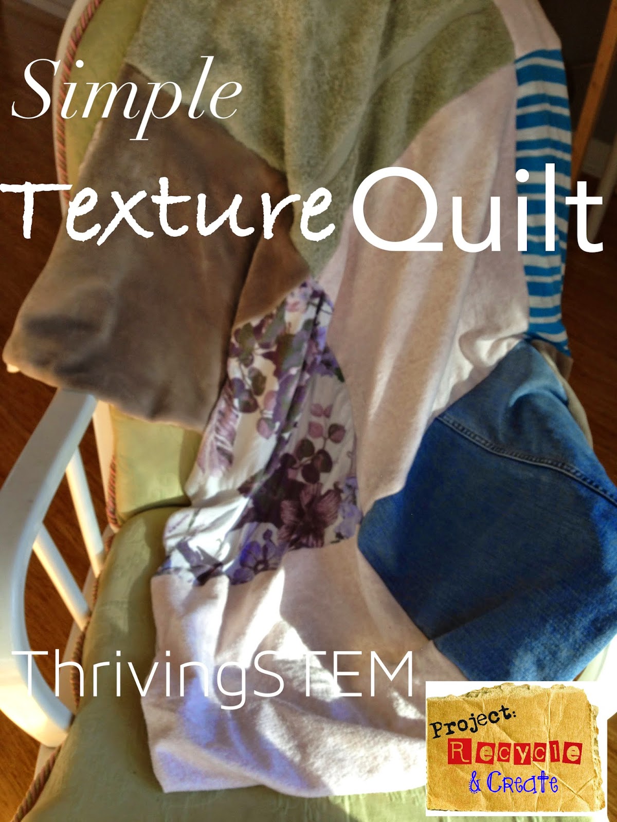 Use old clothes to sew a simple tactile quilt for your baby.