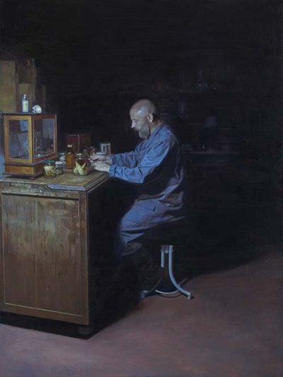 "The biologist" by Miguel Angel Moya | arte pintura, retrato contemporaneo, contemporary portrait paintings, a r t | iconoCero "The biologist" by Miguel Angel Moya | creative emotional paintings, cool stuff, pictures, deep feelings, sad | obras de arte contemporaneo realista, cuadros, imagenes de pinturas tristes bonitas chidas, depresion | peintures | pitturas