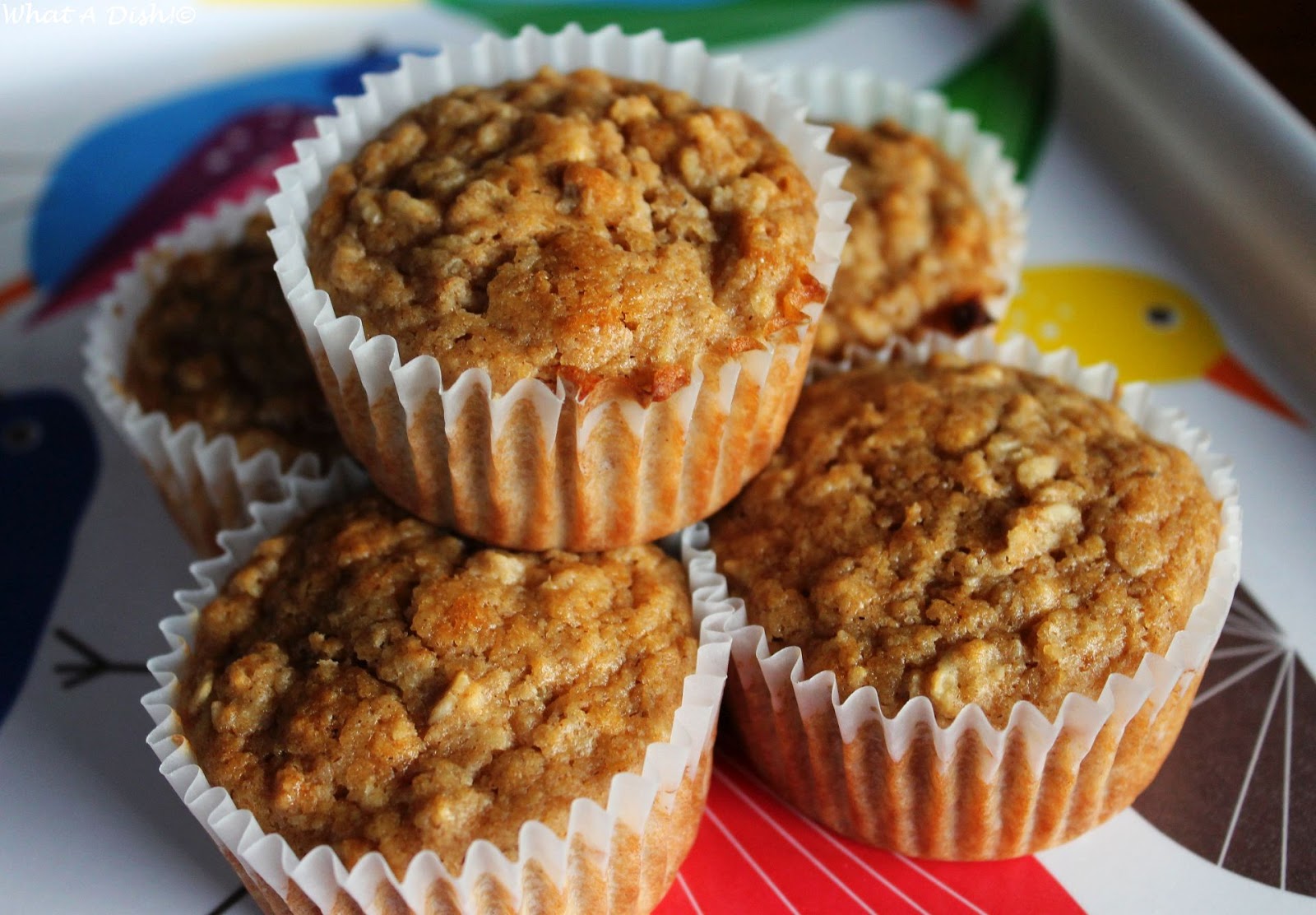 What A Dish! Applesauce Oat Muffins