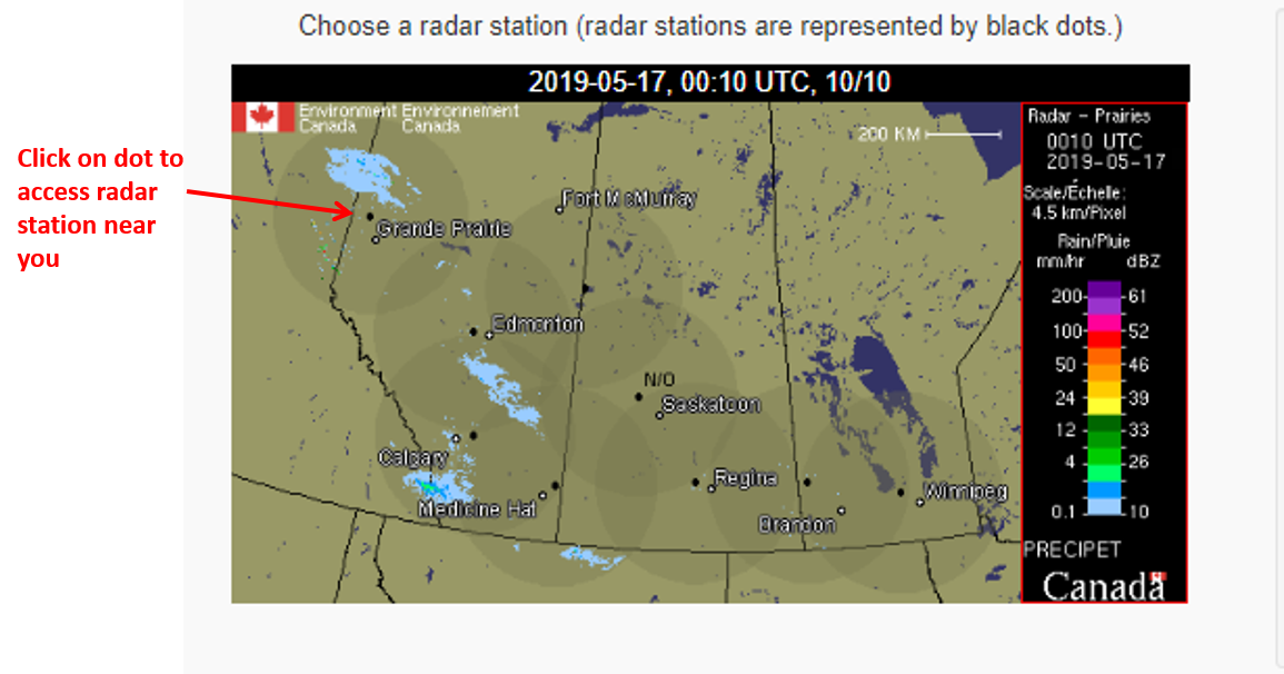 Prairie Pest Monitoring Network Blog Weather Radar (May 16, 2019; Wk 06)