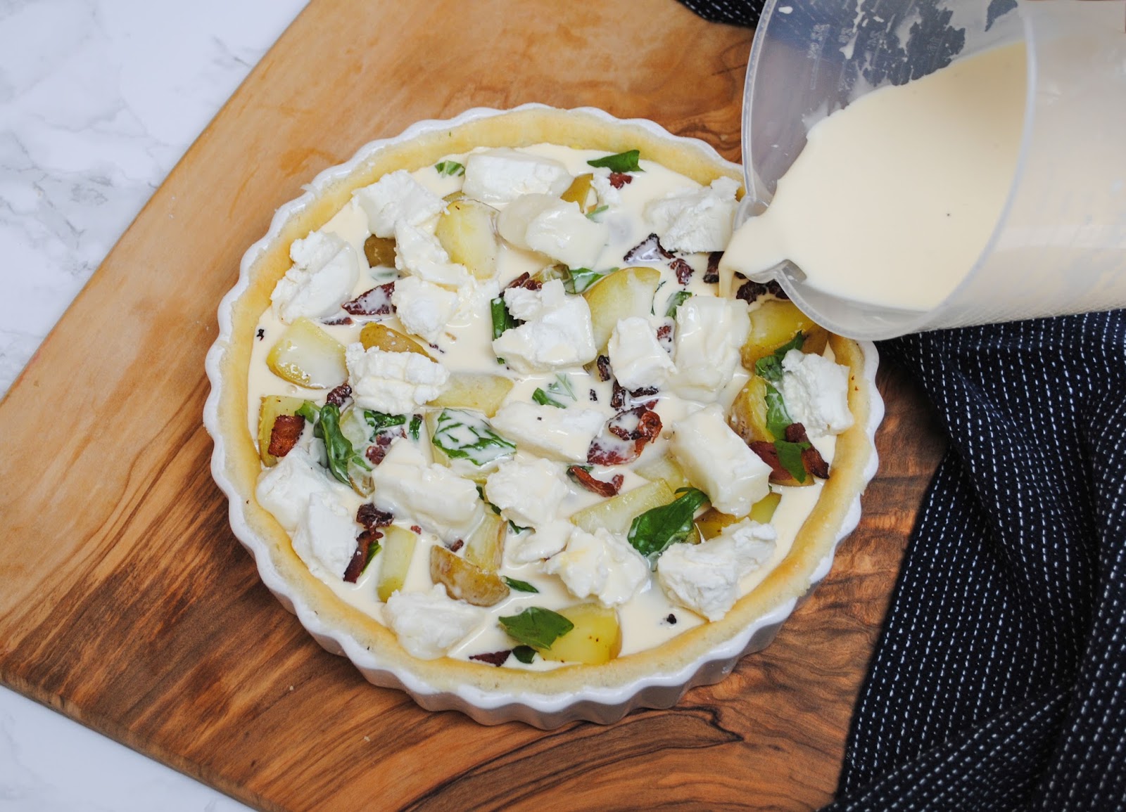Sharkett Sisters GOATS CHEESE, BACON AND NEW POTATO QUICHE