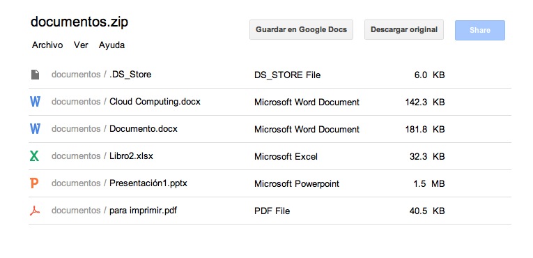 discordia hacer clic idiota Esto es Google: Visualicen el contenido de archivos ZIP o RAR desde Gmail  con Google Docs