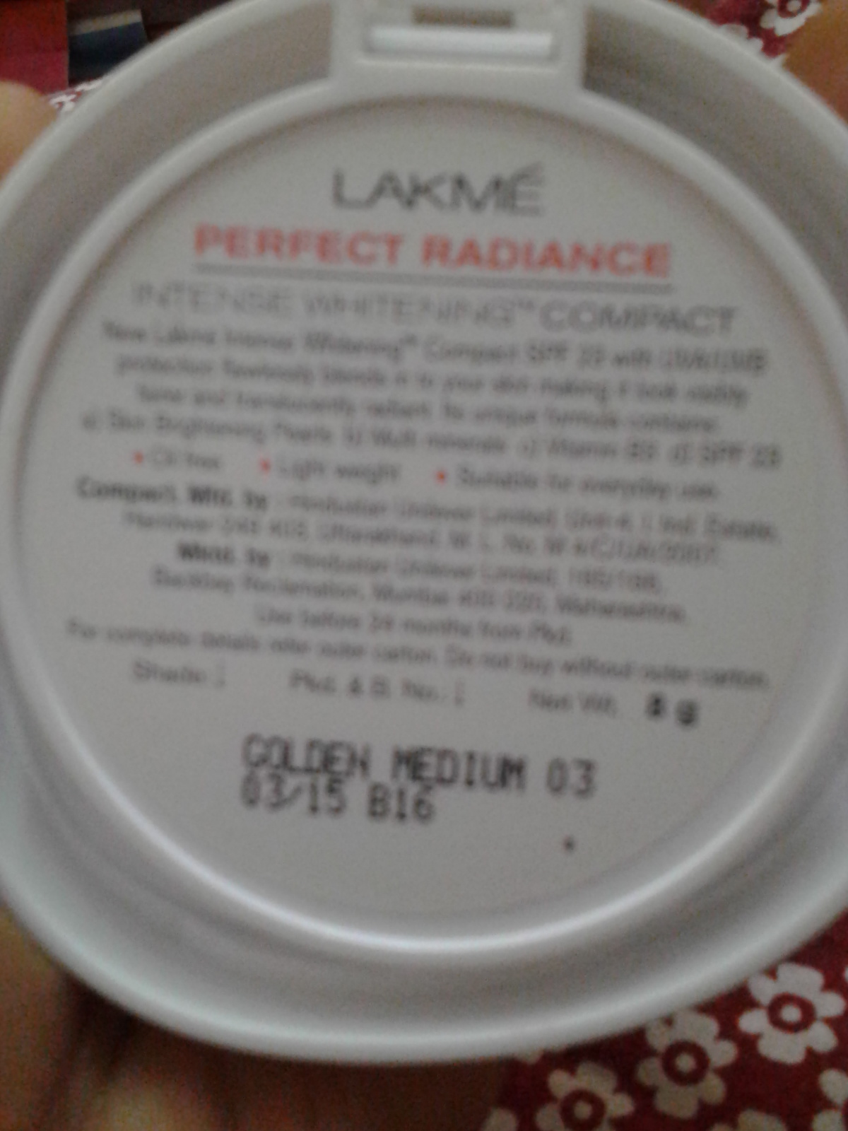 Lakme Perfect Radiance compact powder