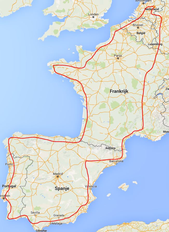 Topo Kaart Frankrijk Spanje En Portugal