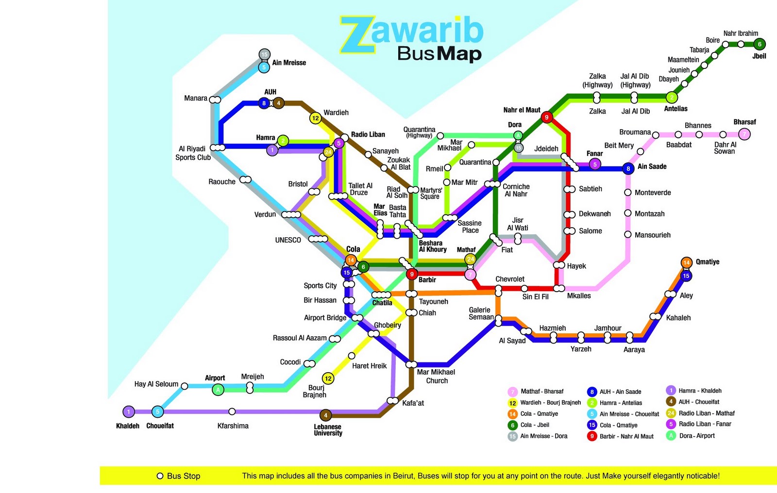 Re: Beirut Van & Bus Numbers and their route.